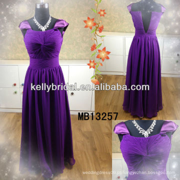 Vestido de noiva floral roxo chiffon formal de estilo novo 2014 ou vestido de bola